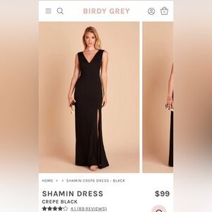 Birdy Grey Black Floor-Length V-Neck Shamin dress